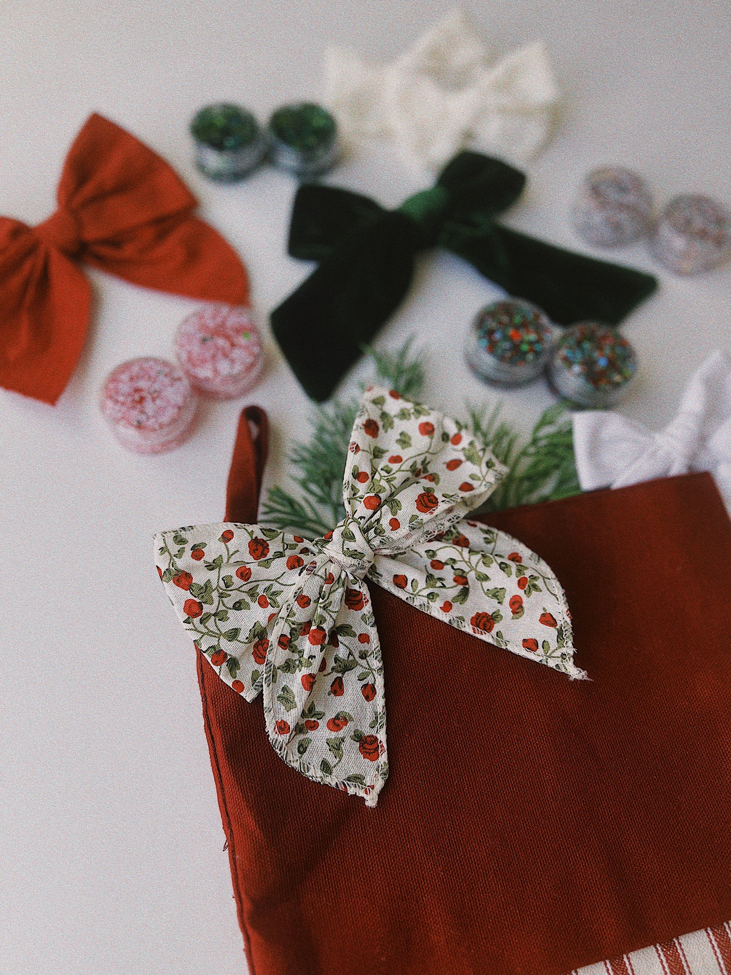 Christmas Floral Bow