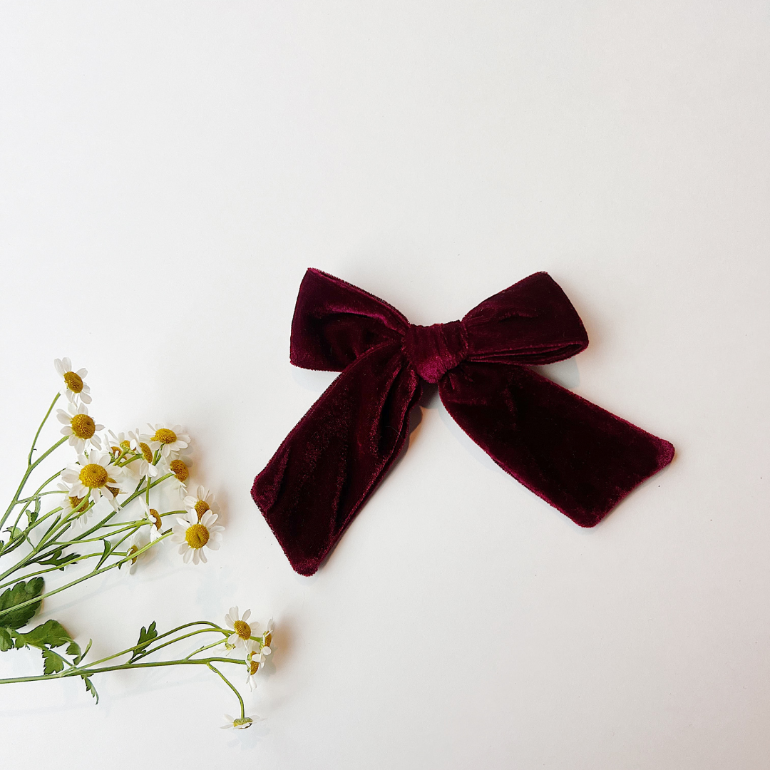 Maroon Velvet Bow