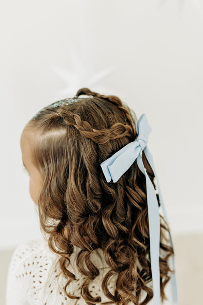 Light Blue Satin Bow