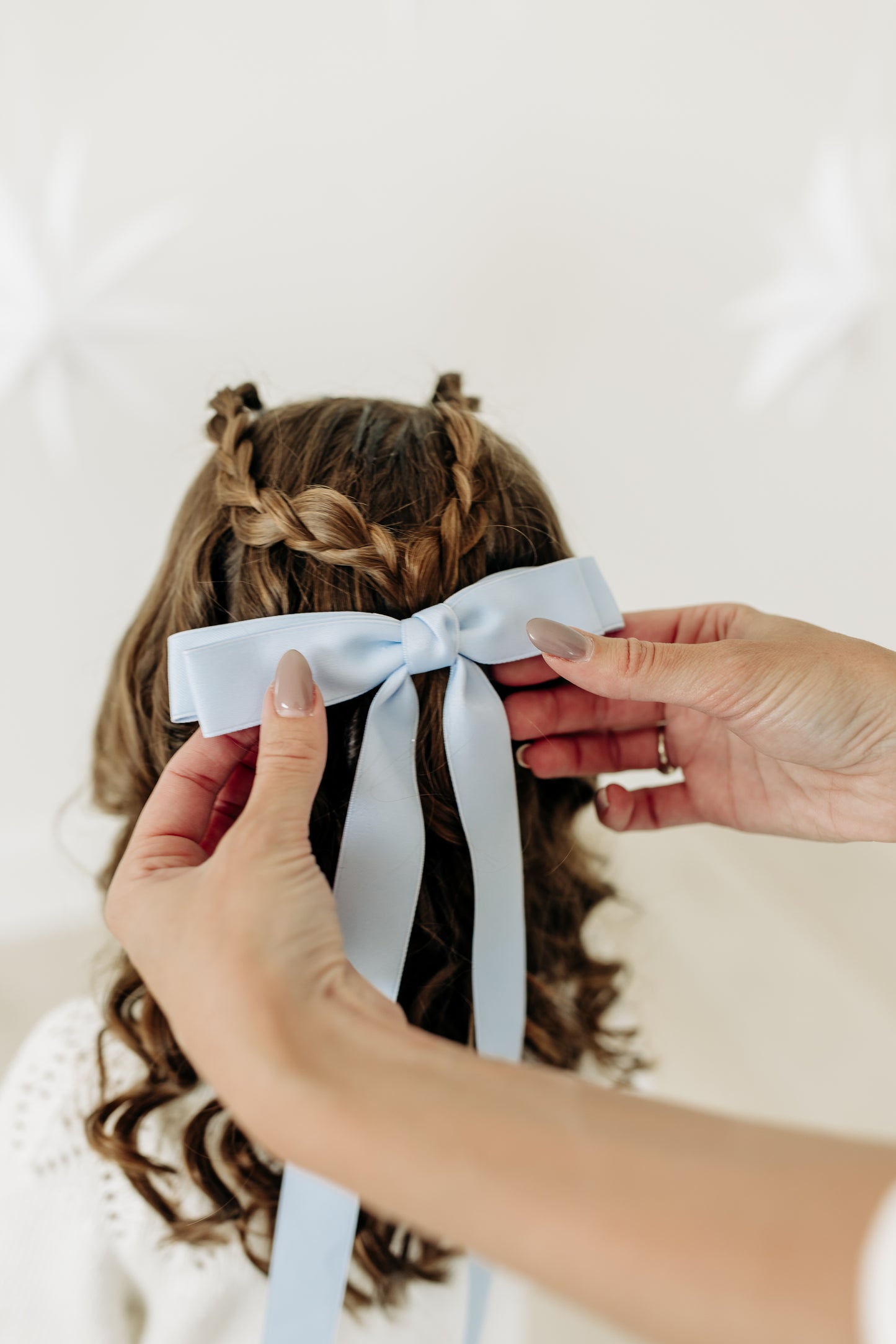 Light Blue Satin Bow