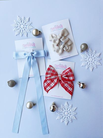 Light Blue Satin Bow