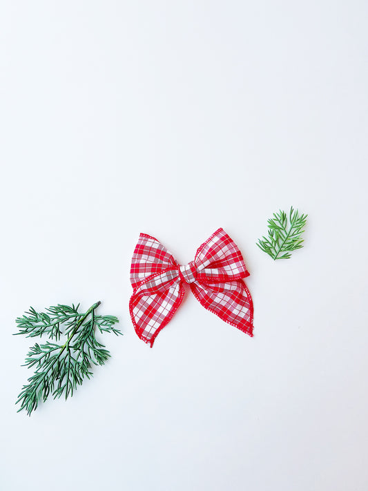 Red Plaid Bow