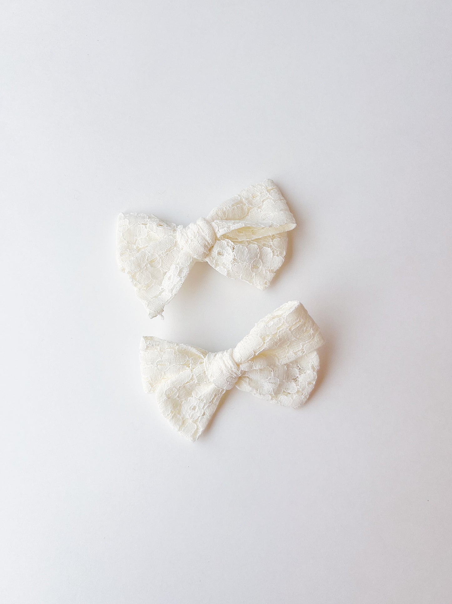 Ivory Lace Pigtail Bows