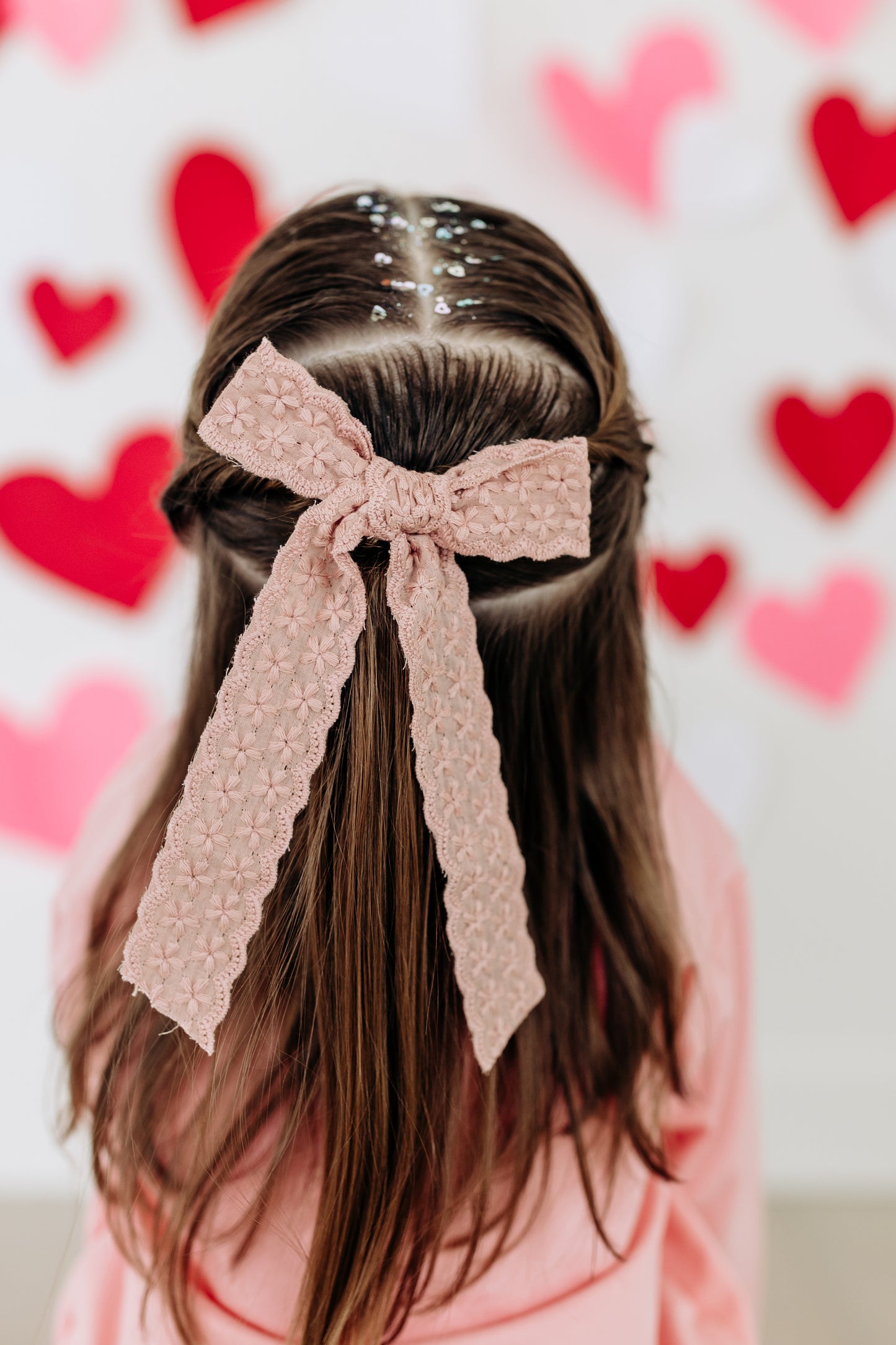 Pink Lace Long Tail Bow