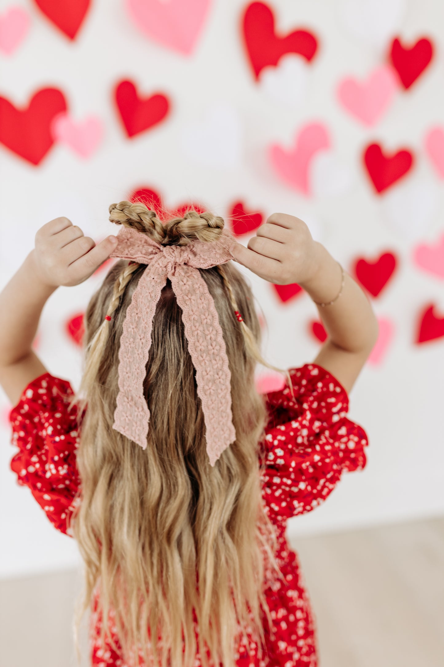 Pink Lace Long Tail Bow