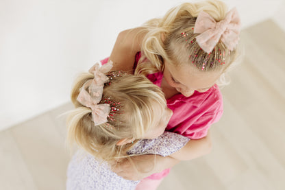 Pink Tulle Heart Pigtails