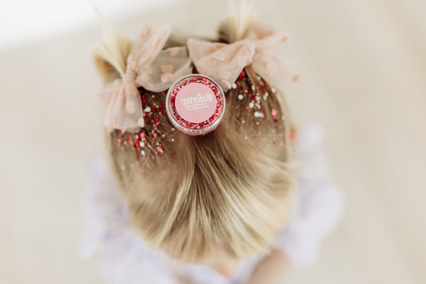 Pink Tulle Heart Pigtails